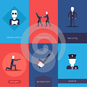 Security guard mini poster set