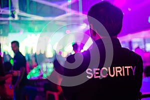 Security guard in night club. photo