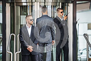 Security Guard Service Protecting Business Man