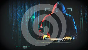 The dark web hooded hacker