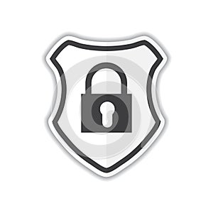 Security icon isolated on white background. Shield security icon. Lock security icon