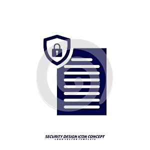 Security icon logo design vector. Protection and Security Vector Line Icons Set. Business Data Protection Technology, Cyber