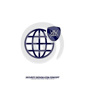 Security icon logo design vector. Protection and Security Vector Line Icons Set. Business Data Protection Technology, Cyber