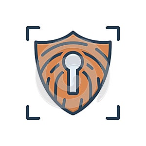 Color illustration icon for Security, secure and safety