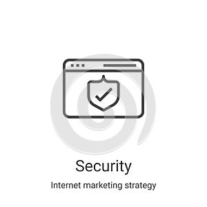 security icon vector from internet marketing strategy collection. Thin line security outline icon vector illustration. Linear