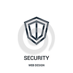 security icon vector from web design collection. Thin line security outline icon vector illustration