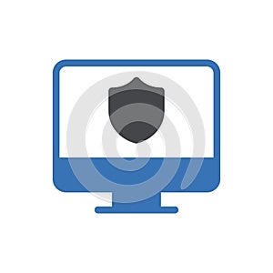 Security vector glyph colour icon