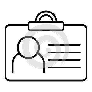 Security id card icon, outline style