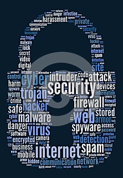 Security internet text concept
