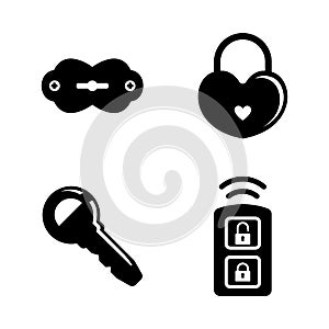 Security Keys, Lock. Simple Related Vector Icons