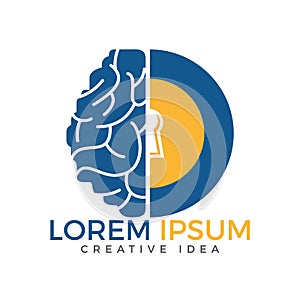 Creative Brain Lock Logo Design.