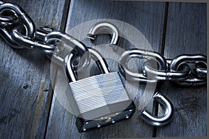 Security Lock Burglary Chains Broken Padlock