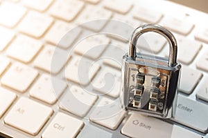 Security lock on computer keyboard