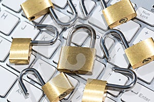 Security lock on computer keyboard