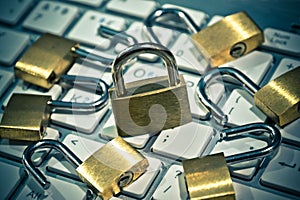 Security lock on computer keyboard