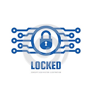 Security lock - concept business logo vector design. Locked icon. Modern technology  sign. Website virus protection.