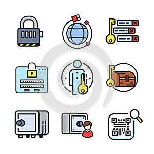 Security Lock Icon Color Illustration Design
