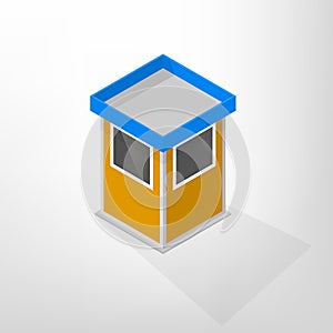 Security lodges isometric vector illustration.