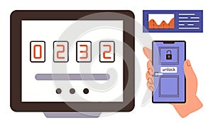 Two-Factor Authentication with Mobile Unlock and Computer Verification Interface