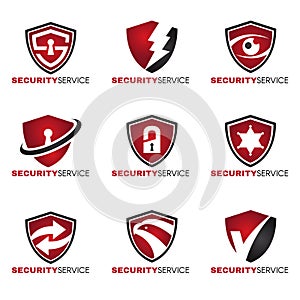 Security logo - 9 style red and black tone