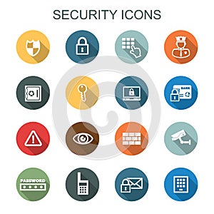 Security long shadow icons