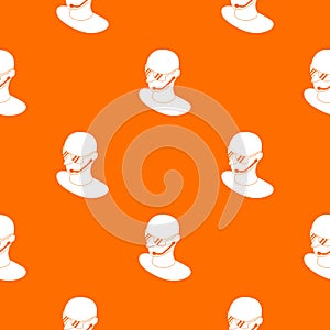 Security man pattern vector orange