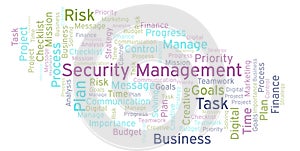 Security Management word cloud, made with text only.