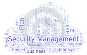 Security Management word cloud, made with text only.