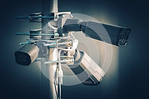 Security Megapixel CCTV Cameras on a Pole photo