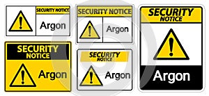 Security Notice Argon Symbol Sign Isolate On White Background,Vector Illustration EPS.10