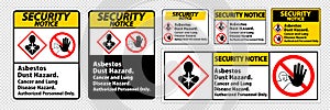 Security Notice Label Disease Hazard, Authorized Personnel Only Isolate on transparent Background,Vector Illustration