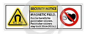 Security Notice Magnetic field can be harmful to pacemaker wearers.pacemaker wearers.stay back 30cm