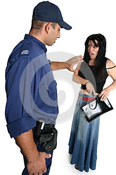 Security officer approaching ciminal