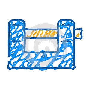 security padlock icon doodle illustration