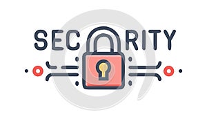 Security Padlock Encrypted Data Access Control, vector design Generative AI