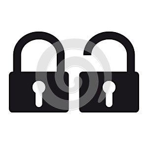 Security Padlock - Locked And Unlocked Vector Icons