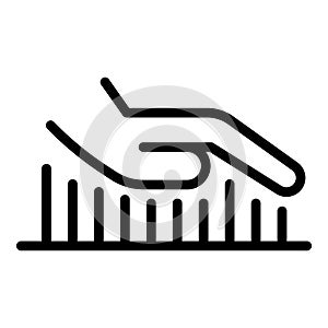 Security palm scanner icon outline vector. Biometric recognition