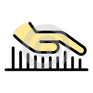 Security palm scanner icon vector flat