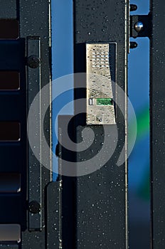 Security panel on door