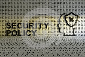 SECURITY POLICY concept text sunlight 3D