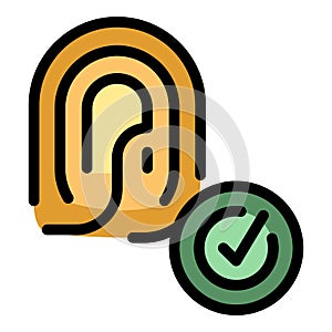 Security print finger icon color outline vector