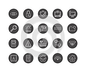 Security, protect and technology icons