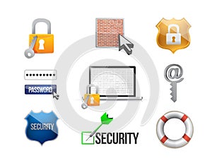 security protection concept icon set