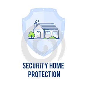 Security Protection Outline Vector Illustration