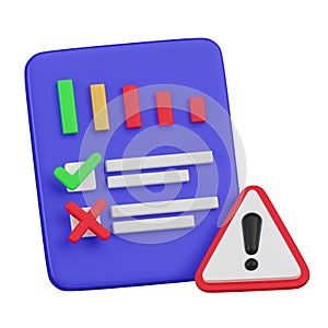 Security and Risk Management Checklist 3D Icon