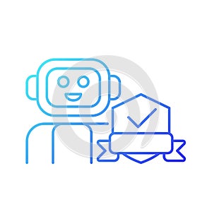 Security robot gradient linear vector icon