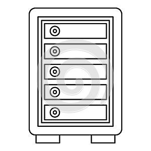 Security safe locker icon, outline style