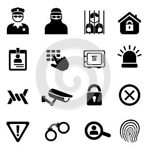 Security and safety icon set