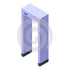Security scan gate icon, isometric style