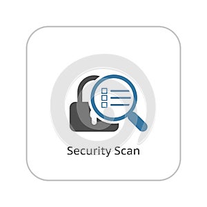Security Scan Icon. Flat Design